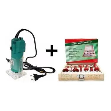 Imagem de Tupia 650w 110v + Kit Fresas 6mm 15 Peças - nakasaki