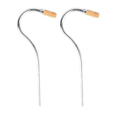 Imagem de Bocais de pescoço curvado banhado a prata com junta de cortiça para instrumentos de sopro de madeira - Conjunto de 2