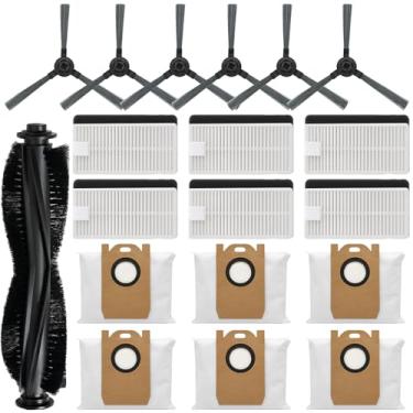 Imagem de YUJINRU Kit de peças de reposição compatível com iHome AutoVac Nova S1 Pro Robot Aspirador Acessórios iHRVS1PRO-3BLK, 1 escova de rolo principal, 6 escovas laterais, 6 filtros Hepa, 6 sacos de pó