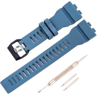 Imagem de Rihahisy Pulseira de substituição de silicone macio para Casio GBD-800/GMA-B800 masculina acessórios de relógio, Azul escuro, average size