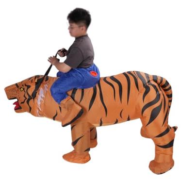 Imagem de Traje de tigre inflável, 150 a 190 cm 59,1 a 74,8 polegadas de altura do corpo Traje de tigre universal para crianças, mulheres, homens, festa de Halloween Cosplay
