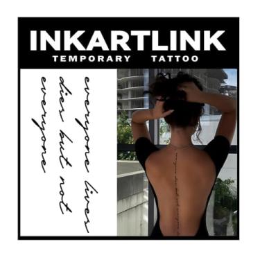 Imagem de INKARTLINK 2 Folhas De Tatuagens Semipermanentes Grandes, Desenhos Artísticos Temporários Para Adultos, À Prova D'Água, Realistas, Sem Adesivo, Reflexivas, Duram 1 A Semanas (2 Frases Curtas Em Ingl