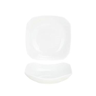 Imagem de Prato de salada em forma especial de cerâmica para uso doméstico criativo e delicado resistente a altas temperaturas - sopa quadrada de anis estrelado de 12,7 cm de branco puro