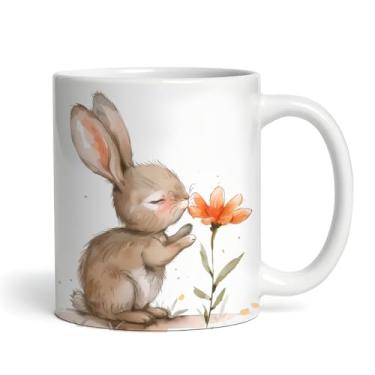Imagem de Caneca xicara animais coelho fofo flor 25EI