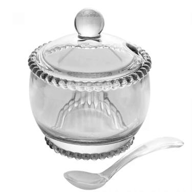 Imagem de Kit Açucareiro e Meleira de Cristal Pearl Transparente 200ml (Açucareiro)