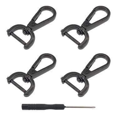 Imagem de SAFYY 4 Peças De Ganchos Giratórios, Gancho Pressão Removível Com Barra Parafuso Resistente, Argola Em D 1,25" Garra Lagosta E Chave Fenda Para Cordão, Bolsa Couro, Artesanal, Ferragens Faça Você Me