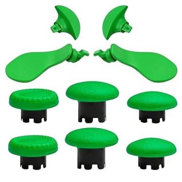Imagem de LiXiongBao 10 Em 1 Pás De Metal Para Substituição Do Controle Dualsense Edge Ps5, Joysticks Analógicos Intercambiáveis, Acessórios Reposição Com 4 Pás, 6 (Verde)