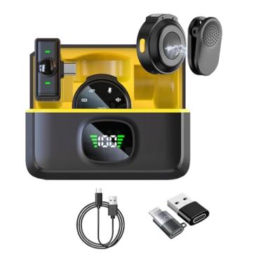 Imagem de Microfone de Lapela Sem Fio Profissional para iPhone, Android, PC e Câmera – Redução de Ruído, Plug & Play, com Adaptador – Ideal para Gravações, YouTube, Lives e Vlogs