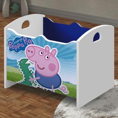 Imagem de Baú Organizador Infantil Adamantina Azul Branco