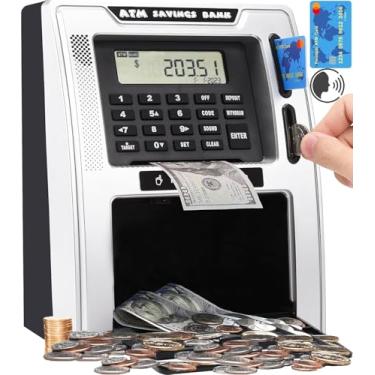 Imagem de Fishboy Talking ATM Piggy Bank for Kids with Power-Off Memory, Auto-Opening Drawer, Dual Debit Cards for Real Money for Boys, Onekey Shutdown, Bill Feeder, Coin Recognition, Balance Calculator Machine