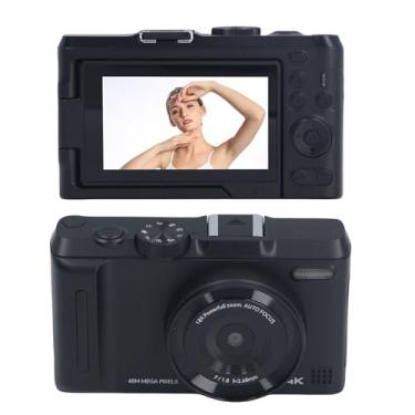 Imagem de Serounder Câmera Digital 4K, Câmera Fotográfica Compacta de 48MP Em Vlogging Com Tela Flip de 3 Polegadas de 180 ° e Zoom de 18x para Viagem Fotográfica e Selfie (Preto)