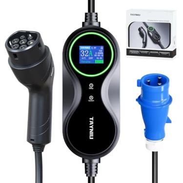 Imagem de Carregador Portatil Carro Elétrico TAYNIU Tipo 2 7 kW Cabo de 5m IP66 8A - 32A 80V-260V Ajustável Compatível com BYD Dolphin Mini Song BMW Acessorios Carro Infinity