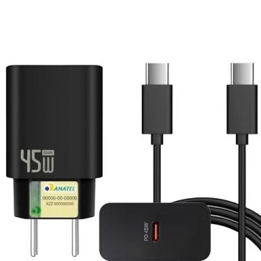 Imagem de Carregador Turbo 45W + Cabo USB-C de 1m - Carregamento Rápido e Eficiente para iOS, Android, Tablets - Tecnologia GaN, Segurança Garantida