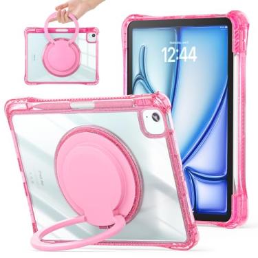 Imagem de May Chen Capa para iPad Air 11 polegadas M3 (2025) M2 (2024), iPad Air 4 e 5 11 polegadas, 5º 4º (2022/2020), iPad Pro 11 polegadas, 4ª/3ª/2ª/1ª, capa infantil com suporte giratório 360, rosa