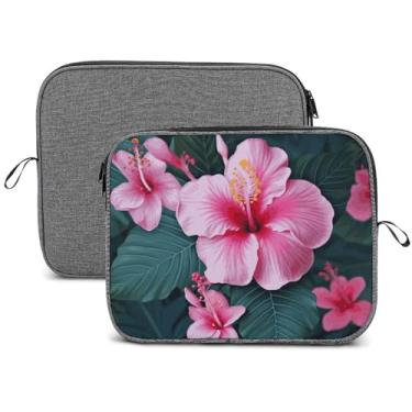 Imagem de Capa para laptop, impermeável, resistente a choques, bolsa protetora para notebook, leve, flores do Havaí, capa de transporte compatível com laptop de 13 a 14 polegadas