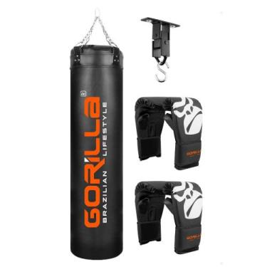 Imagem de Saco Pancada Profissional Boxe 160 Cm + Luva PRO Adulto + Luva Infanti