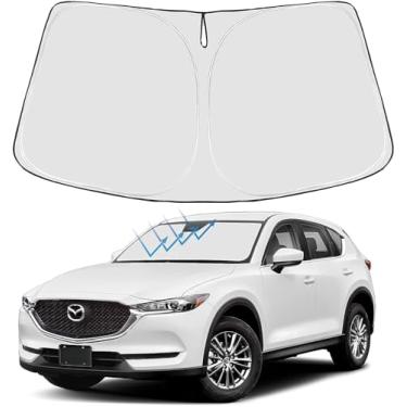 Imagem de Proadsy Para-brisa de atualização 2025 com ajuste personalizado Mazda CX5 CX-5 2017-2024 2025 4 camadas protetor solar frontal dobrável blocos de viseira de sol raios UV mantêm o refrigerador do carro