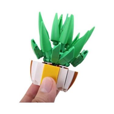 Imagem de Crianças DIY Simulação Suculentas Bonsai Cacto Aloe Vera Blocos De Con