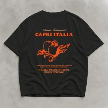 Imagem de Camiseta Oversized Camisa Masculina Algodao Capri Italia - Helvog, Pre