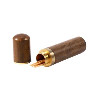 Imagem de Pssopp Cápsula do Suporte do Palito de Dente CAPA CAPATELA CRANCA Portátil ECO-FILELY CAPACIDADE COMPRIMENTO COMPRIMENTO PARA ATIVIDADES AO ANTERAÇÃO (Madeira de ébano)