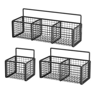 Imagem de IEUDNS Cesta de armazenamento de vegetais de parede para cozinha com 3 peças, cesta de arame para frutas, organizador de prateleira de ferro para organização