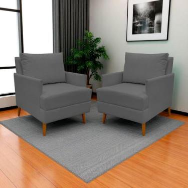 Imagem de Kit 2 Poltronas Decorativa Para Sala Recepção Consultório Escritório S