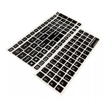 Imagem de Adesivos Português Abnt2, Etiquetas Para Notebook, PC, Com Teclas Apagadas, Desgastadas