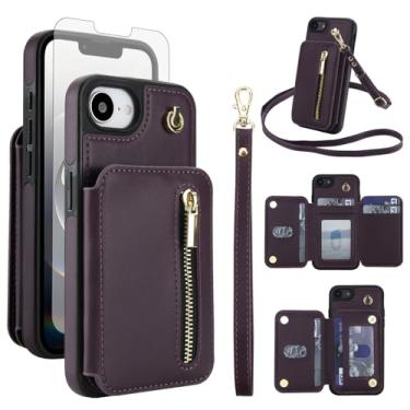 Imagem de Capa de celular para iPhone 16e/SE 2025/SE 4 RFID carteira celular com protetor de tela alça transversal suporte para cartão de crédito suporte para telefone 16e i16e 16 e SE4 4ª geração 16ecase