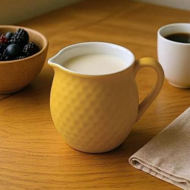 Imagem de Jarra Leiteira Cremeira Porcelana Rattan 260ml Bege Elegante - Hauskra