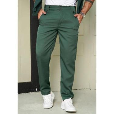 Imagem de Calça Masculina Alfaiataria Milano - Genérica, Verde militar, P