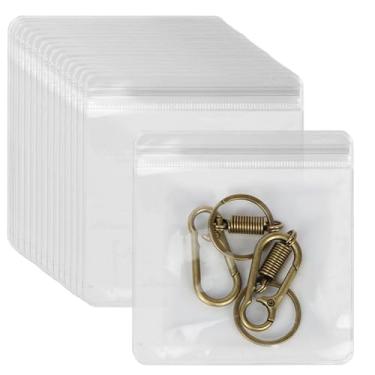 Imagem de Glarks 100 unidades de 7,6 cm - 15,2 cm, 10 tamanhos de 0,1 cm de espessura, sacos de poliéster de PVC seláveis, bolsa de celofane transparente resselável para joias, armazenamento de pulseira