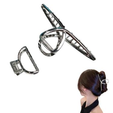 Imagem de Kit 2x Piranha Prendedor De Cabelo Piranha Metal Presilha Metal Prata Menina Luxo Vintage Feminina Elegante Mulheres