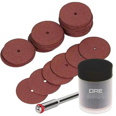 Imagem de Kit 35 Discos De Corte 24Mm Haste 3Mm Micro Retífica Dremax