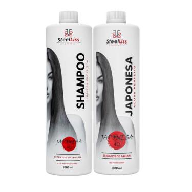 Imagem de Kit Progressiva Definitiva Japonesa 4D Alisamento 100% - Steel Liss Co