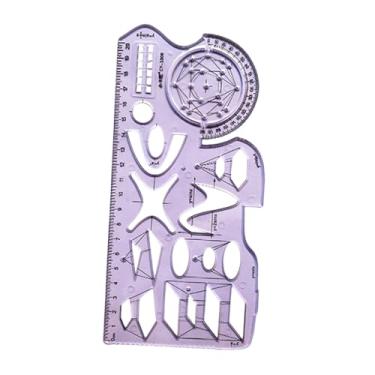 Imagem de Generic Régua geométrica, estêncil de medição, modelo de desenho, réguas de desenho, réguas para escritório para escrita, Style D