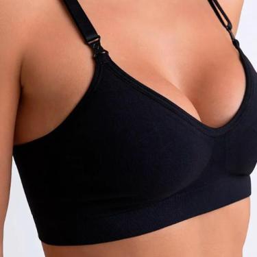 Imagem de Sutiã Lupo Original Loba Sem Costura Top Com Bojo Removível, Preto, G