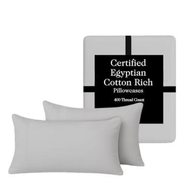 Imagem de TLC NY Conjunto de fronhas de cetim de algodão egípcio - luxuosas 400 fios, fronhas de cetim respiráveis e amigáveis à pele - mais macias após cada lavagem - Certificado Oeko-TEX - fronhas de cetim