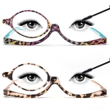 Imagem de MMOWW Pacote Com 2 Óculos De Leitura Para Maquiagem Mulheres, Lupa E Abertura Baixo, Cosméticos +2,5