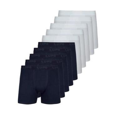 Imagem de Kit com 10 Cuecas Boxer Lupo 615-002 Colorido, Preto, M