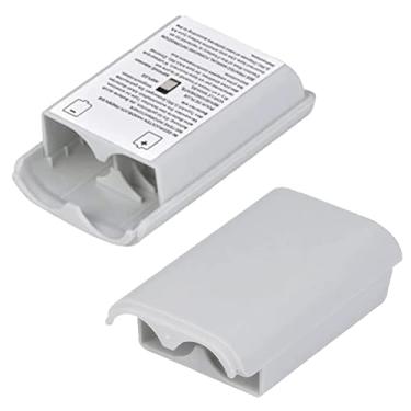 Imagem de 2 peças de capa de bateria para controle sem fio Xbox360, capa de substituição para bateria (2 brancas)
