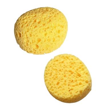 Imagem de Esponja de textura Knockdown, 2 peças, esponjas de pintura para bricolage, ferramenta de artista versátil para todos os níveis de habilidade, reparo de drywall de teto - amarelo