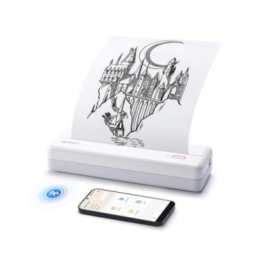 Imagem de Impressora sem fio portátil iDPRT MT890 com papel térmico branco