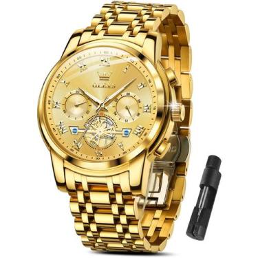 Imagem de Relógio OLEVS Chronograph Luxury em aço inoxidável para homens