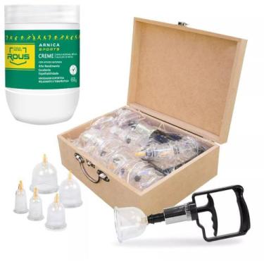 Imagem de Kit ventosaterapia esportiva arnica sports 650g dagua natural - Estek