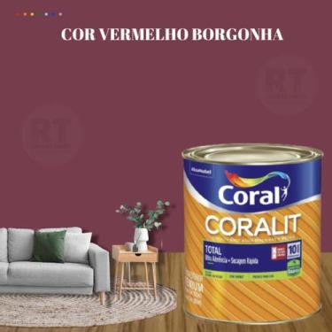 Imagem de Esmalte Sintético Base Água Coral Coralit 800ml Tinta Cor Vermelho Ace