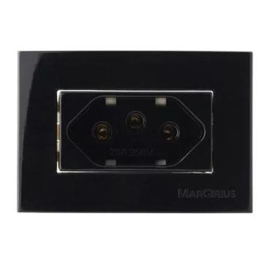 Imagem de Tomada Embutir Móvel Mármore Drywall 3 Pinos 20a Preto Sleek Margirius