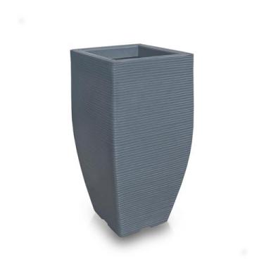 Imagem de Vaso De Planta Quadrado Polietileno 75X40Cm Cinza Escuro - Foster Plas