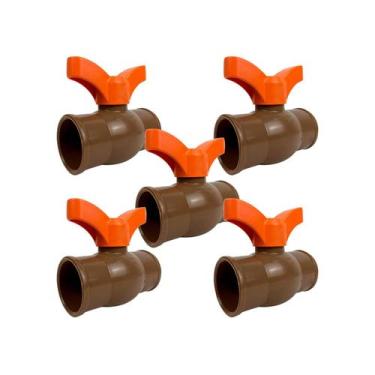 Imagem de 5X Registro De Esfera Soldável Pvc 75Mm (2.1/2) Marrom - Unifortte