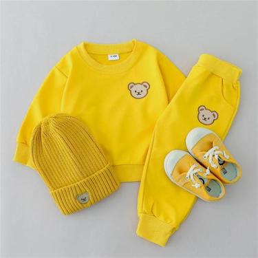 Imagem de Conjunto De 2 Peças De Roupa Infantil Para Primavera/outono Com Estamp