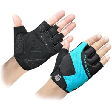 Imagem de Fit Active Sports, Luvas de levantamento de peso Max Grip para homens e mulheres | Luvas de treino antiderrapantes para academia, ciclismo, treinamento físico | leves, respiráveis | GG | azul-petróleo